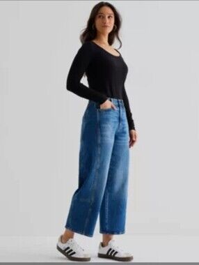 a.n.a‎ Light Blue Highest Rise Barrel Jeans Size 16 NWT